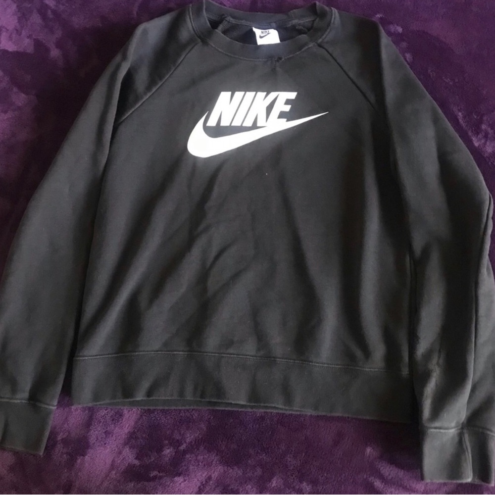 Nike Boys Black Logo Crewneck Sweatshirt Size S